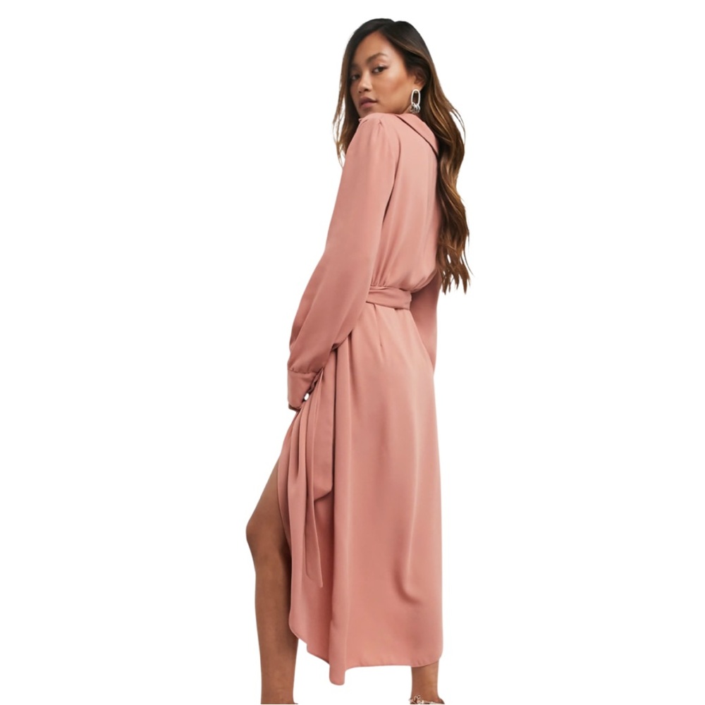 Terracotta Midi Wrap Dress - Picture 6 of 11
